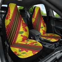 Samoan Culture Car Seat Cover Hibiscus and Ula Fala with Tapa Pattern Yellow Color LT03 One Size Yellow - Polynesian Pride