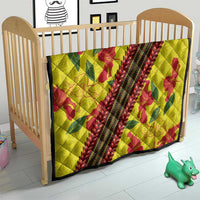 Samoan Culture Quilt Hibiscus and Ula Fala with Tapa Pattern Yellow Color LT03 - Polynesian Pride