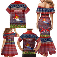 Personalised Kiribati Christmas Family Matching Mermaid Dress and Hawaiian Shirt Coat of Arms and Map Beautiful Merry Xmas Snowflake LT03 - Polynesian Pride