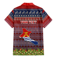 Personalised Kiribati Christmas Family Matching Mermaid Dress and Hawaiian Shirt Coat of Arms and Map Beautiful Merry Xmas Snowflake LT03 - Polynesian Pride