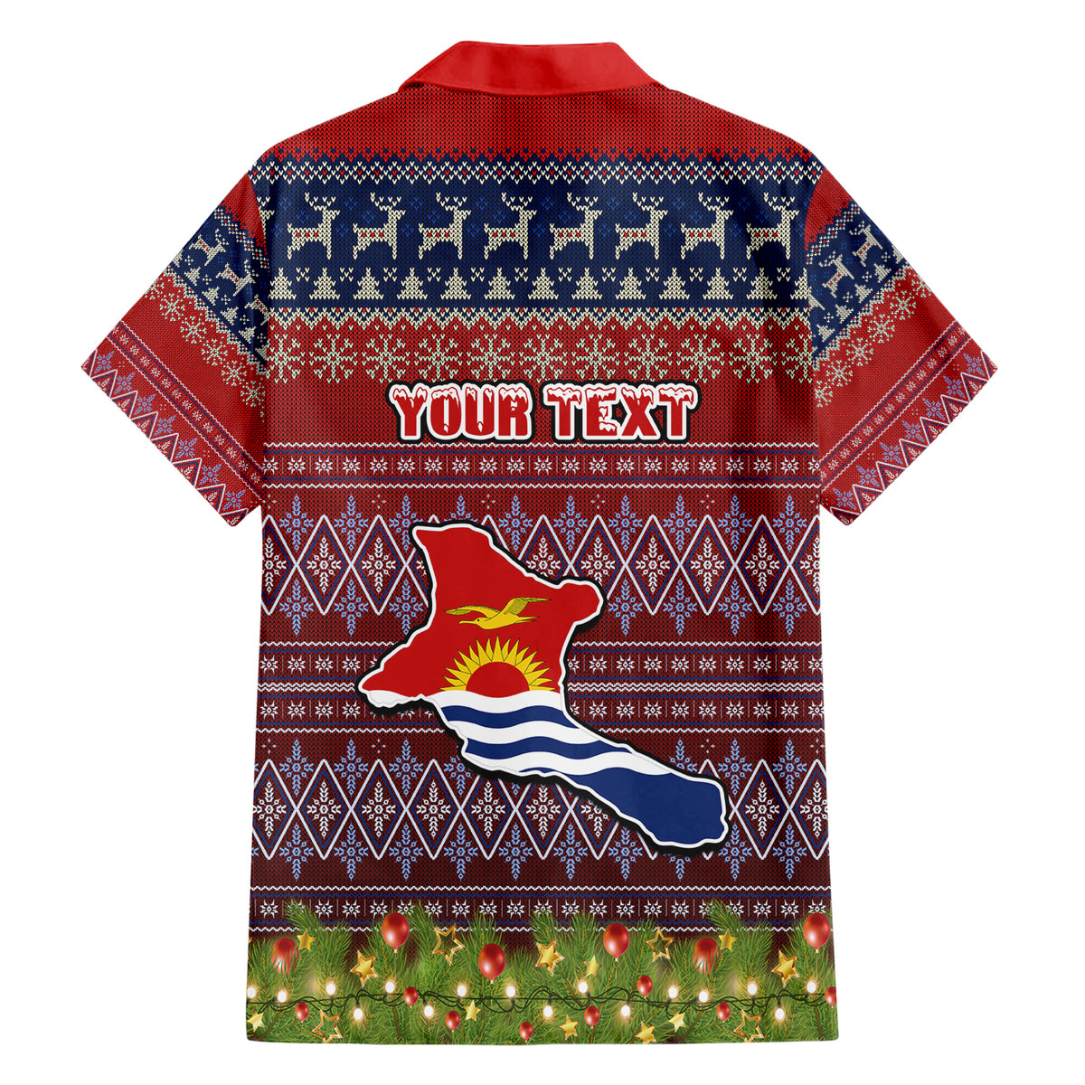 Personalised Kiribati Christmas Family Matching Short Sleeve Bodycon Dress and Hawaiian Shirt Coat of Arms and Map Beautiful Merry Xmas Snowflake LT03 - Polynesian Pride