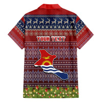 Personalised Kiribati Christmas Family Matching Short Sleeve Bodycon Dress and Hawaiian Shirt Coat of Arms and Map Beautiful Merry Xmas Snowflake LT03 - Polynesian Pride