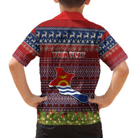 Personalised Kiribati Christmas Family Matching Summer Maxi Dress and Hawaiian Shirt Coat of Arms and Map Beautiful Merry Xmas Snowflake LT03 - Polynesian Pride