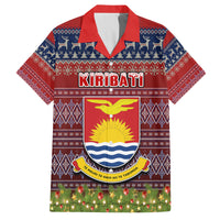Personalised Kiribati Christmas Kid Hawaiian Shirt Coat of Arms and Map Beautiful Merry Xmas Snowflake LT03 Kid Red - Polynesian Pride