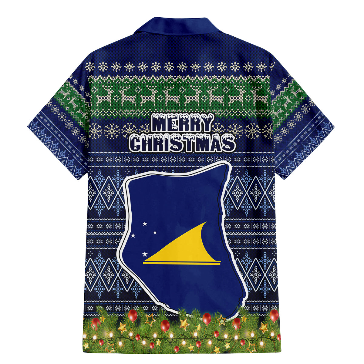 Tokelau Christmas Family Matching Mermaid Dress and Hawaiian Shirt Coat of Arms and Map Beautiful Merry Xmas Snowflake LT03 - Polynesian Pride