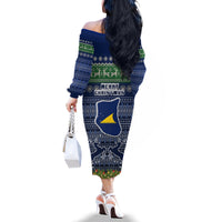Tokelau Christmas Family Matching Off Shoulder Long Sleeve Dress and Hawaiian Shirt Coat of Arms and Map Beautiful Merry Xmas Snowflake LT03 - Polynesian Pride