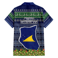 Tokelau Christmas Family Matching Off Shoulder Maxi Dress and Hawaiian Shirt Coat of Arms and Map Beautiful Merry Xmas Snowflake LT03 - Polynesian Pride