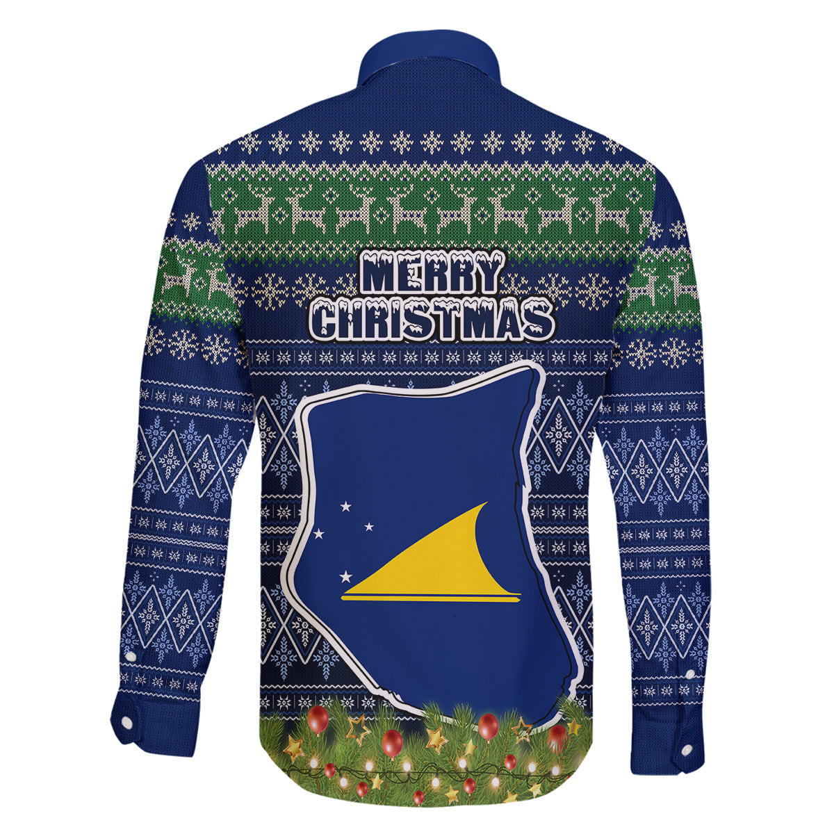 Tokelau Christmas Family Matching Tank Maxi Dress and Hawaiian Shirt Coat of Arms and Map Beautiful Merry Xmas Snowflake LT03 - Polynesian Pride