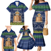 Personalised Tokelau Christmas Family Matching Mermaid Dress and Hawaiian Shirt Coat of Arms and Map Beautiful Merry Xmas Snowflake LT03 - Polynesian Pride