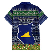Personalised Tokelau Christmas Family Matching Tank Maxi Dress and Hawaiian Shirt Coat of Arms and Map Beautiful Merry Xmas Snowflake LT03 - Polynesian Pride