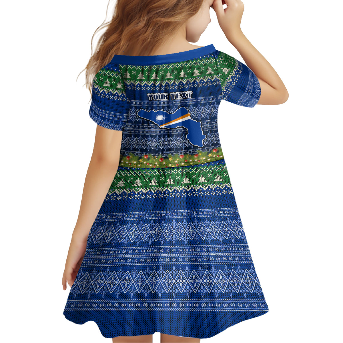Personalised Marshall Islands Christmas Family Matching Long Sleeve Bodycon Dress and Hawaiian Shirt Coat of Arms and Map Beautiful Merry Xmas Snowflake LT03 - Polynesian Pride