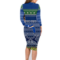 Personalised Marshall Islands Christmas Family Matching Long Sleeve Bodycon Dress and Hawaiian Shirt Coat of Arms and Map Beautiful Merry Xmas Snowflake LT03 - Polynesian Pride