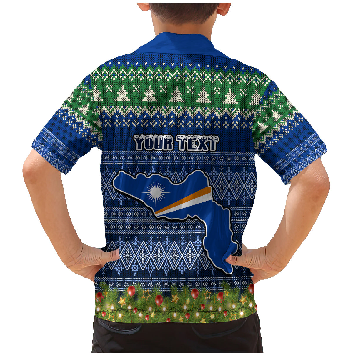 Personalised Marshall Islands Christmas Family Matching Mermaid Dress and Hawaiian Shirt Coat of Arms and Map Beautiful Merry Xmas Snowflake LT03 - Polynesian Pride