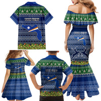 Personalised Marshall Islands Christmas Family Matching Mermaid Dress and Hawaiian Shirt Coat of Arms and Map Beautiful Merry Xmas Snowflake LT03 - Polynesian Pride