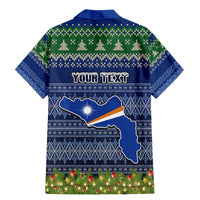 Personalised Marshall Islands Christmas Family Matching Mermaid Dress and Hawaiian Shirt Coat of Arms and Map Beautiful Merry Xmas Snowflake LT03 - Polynesian Pride