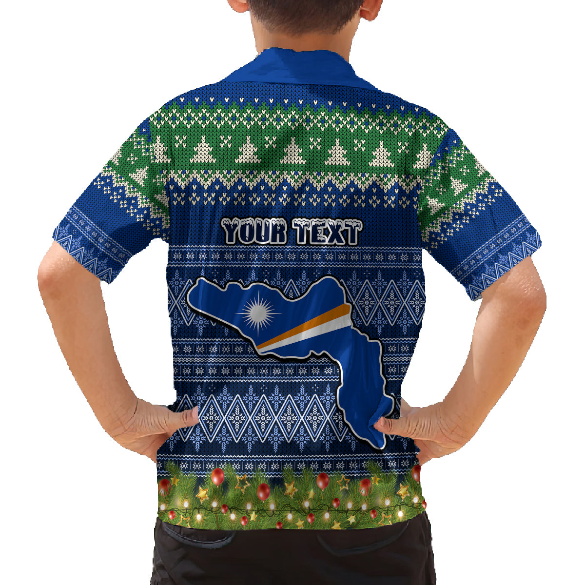 Personalised Marshall Islands Christmas Family Matching Off Shoulder Maxi Dress and Hawaiian Shirt Coat of Arms and Map Beautiful Merry Xmas Snowflake LT03 - Polynesian Pride
