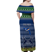 Personalised Marshall Islands Christmas Family Matching Off Shoulder Maxi Dress and Hawaiian Shirt Coat of Arms and Map Beautiful Merry Xmas Snowflake LT03 - Polynesian Pride