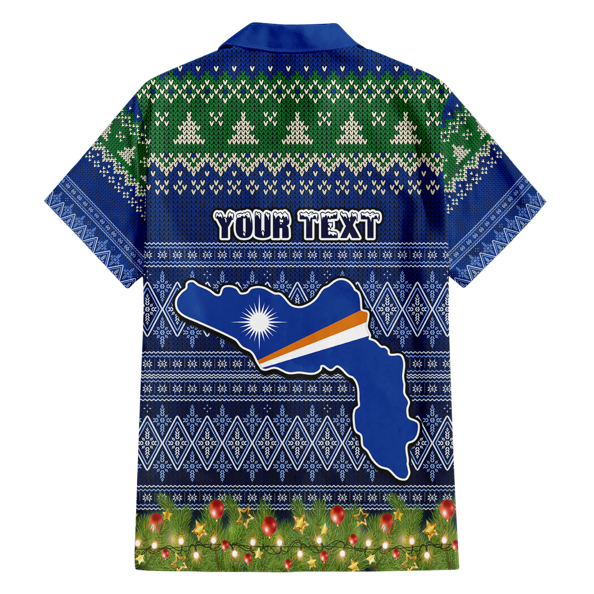 Personalised Marshall Islands Christmas Family Matching Short Sleeve Bodycon Dress and Hawaiian Shirt Coat of Arms and Map Beautiful Merry Xmas Snowflake LT03 - Polynesian Pride