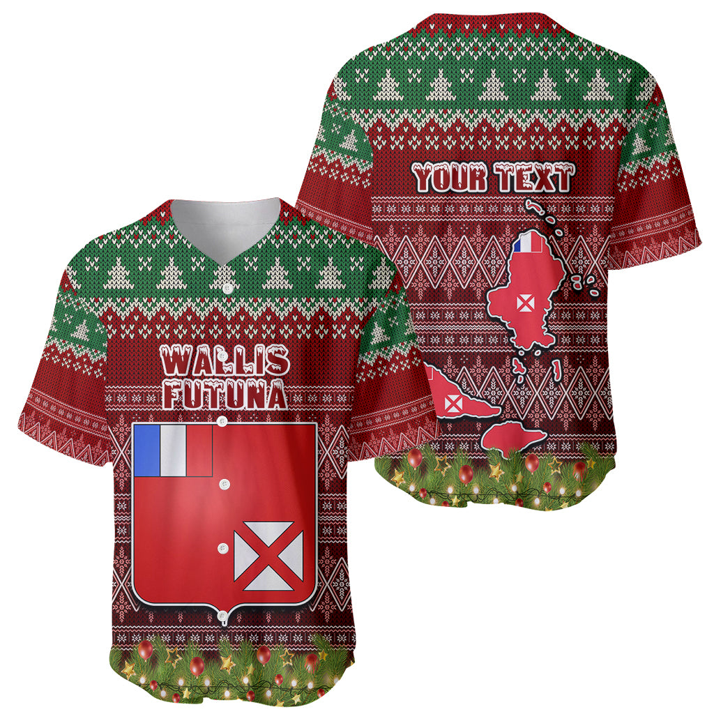 Personalised Wallis and Futuna Christmas Baseball Jersey Coat of Arms and Map Beautiful Merry Xmas Snowflake LT03 - Polynesian Pride