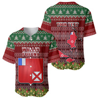 Personalised Wallis and Futuna Christmas Baseball Jersey Coat of Arms and Map Beautiful Merry Xmas Snowflake LT03 - Polynesian Pride