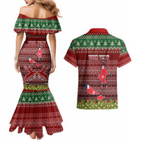 Personalised Wallis and Futuna Christmas Couples Matching Mermaid Dress and Hawaiian Shirt Coat of Arms and Map Beautiful Merry Xmas Snowflake LT03 - Polynesian Pride
