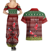 Personalised Wallis and Futuna Christmas Couples Matching Summer Maxi Dress and Hawaiian Shirt Coat of Arms and Map Beautiful Merry Xmas Snowflake LT03 - Polynesian Pride