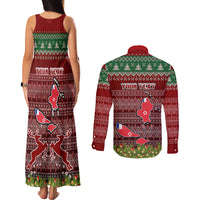 Personalised Wallis and Futuna Christmas Couples Matching Tank Maxi Dress and Long Sleeve Button Shirts Coat of Arms and Map Beautiful Merry Xmas Snowflake LT03 - Polynesian Pride