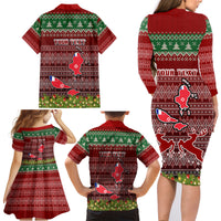 Personalised Wallis and Futuna Christmas Family Matching Long Sleeve Bodycon Dress and Hawaiian Shirt Coat of Arms and Map Beautiful Merry Xmas Snowflake LT03 - Polynesian Pride