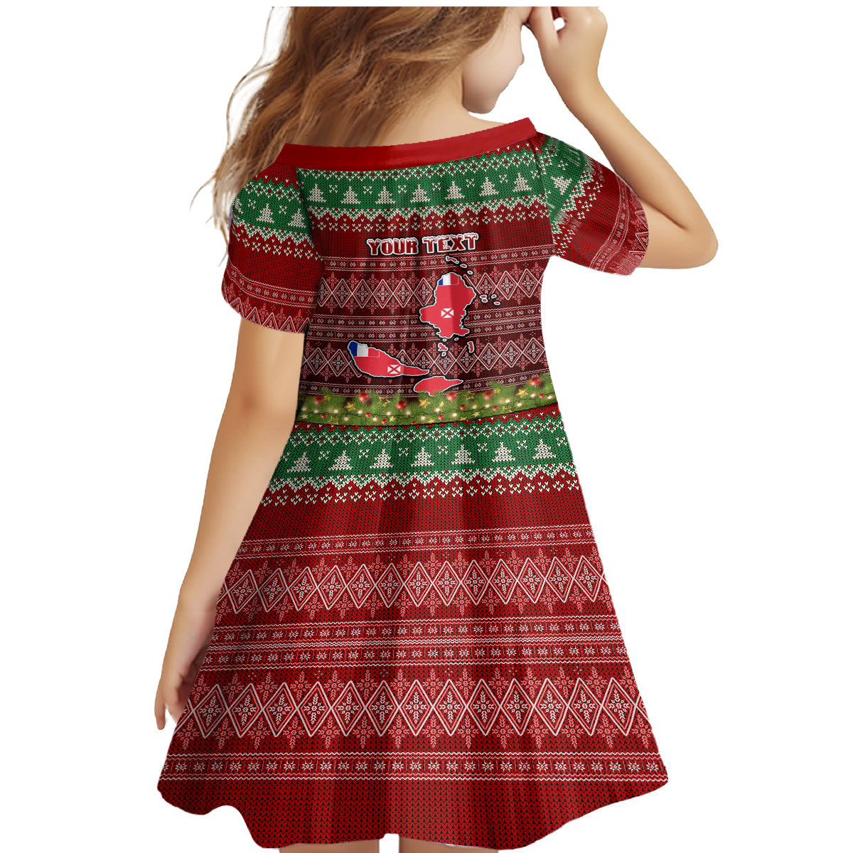Personalised Wallis and Futuna Christmas Family Matching Mermaid Dress and Hawaiian Shirt Coat of Arms and Map Beautiful Merry Xmas Snowflake LT03 - Polynesian Pride