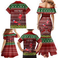 Personalised Wallis and Futuna Christmas Family Matching Mermaid Dress and Hawaiian Shirt Coat of Arms and Map Beautiful Merry Xmas Snowflake LT03 - Polynesian Pride