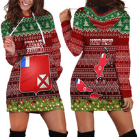 Personalised Wallis and Futuna Christmas Hoodie Dress Coat of Arms and Map Beautiful Merry Xmas Snowflake LT03 - Polynesian Pride