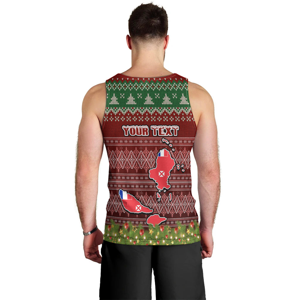 Personalised Wallis and Futuna Christmas Men Tank Top Coat of Arms and Map Beautiful Merry Xmas Snowflake LT03 - Polynesian Pride