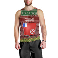 Personalised Wallis and Futuna Christmas Men Tank Top Coat of Arms and Map Beautiful Merry Xmas Snowflake LT03 - Polynesian Pride