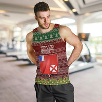 Personalised Wallis and Futuna Christmas Men Tank Top Coat of Arms and Map Beautiful Merry Xmas Snowflake LT03 - Polynesian Pride
