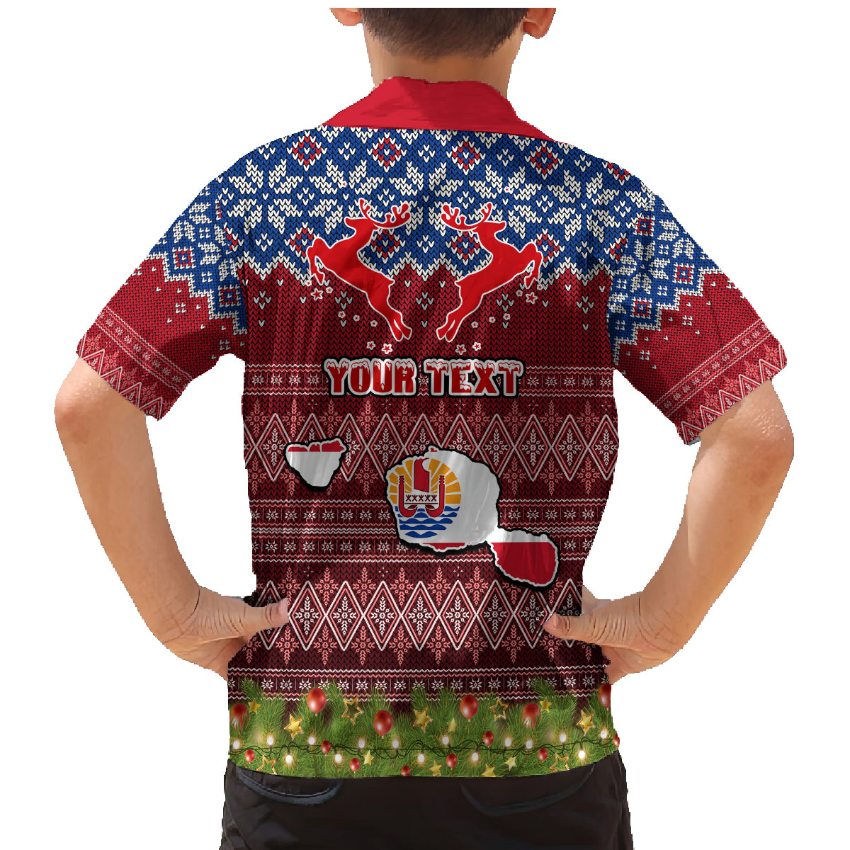 Personalised French Polynesia Christmas Family Matching Mermaid Dress and Hawaiian Shirt Coat of Arms and Map Beautiful Merry Xmas Snowflake LT03 - Polynesian Pride