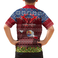 Personalised French Polynesia Christmas Family Matching Off Shoulder Short Dress and Hawaiian Shirt Coat of Arms and Map Beautiful Merry Xmas Snowflake LT03 - Polynesian Pride