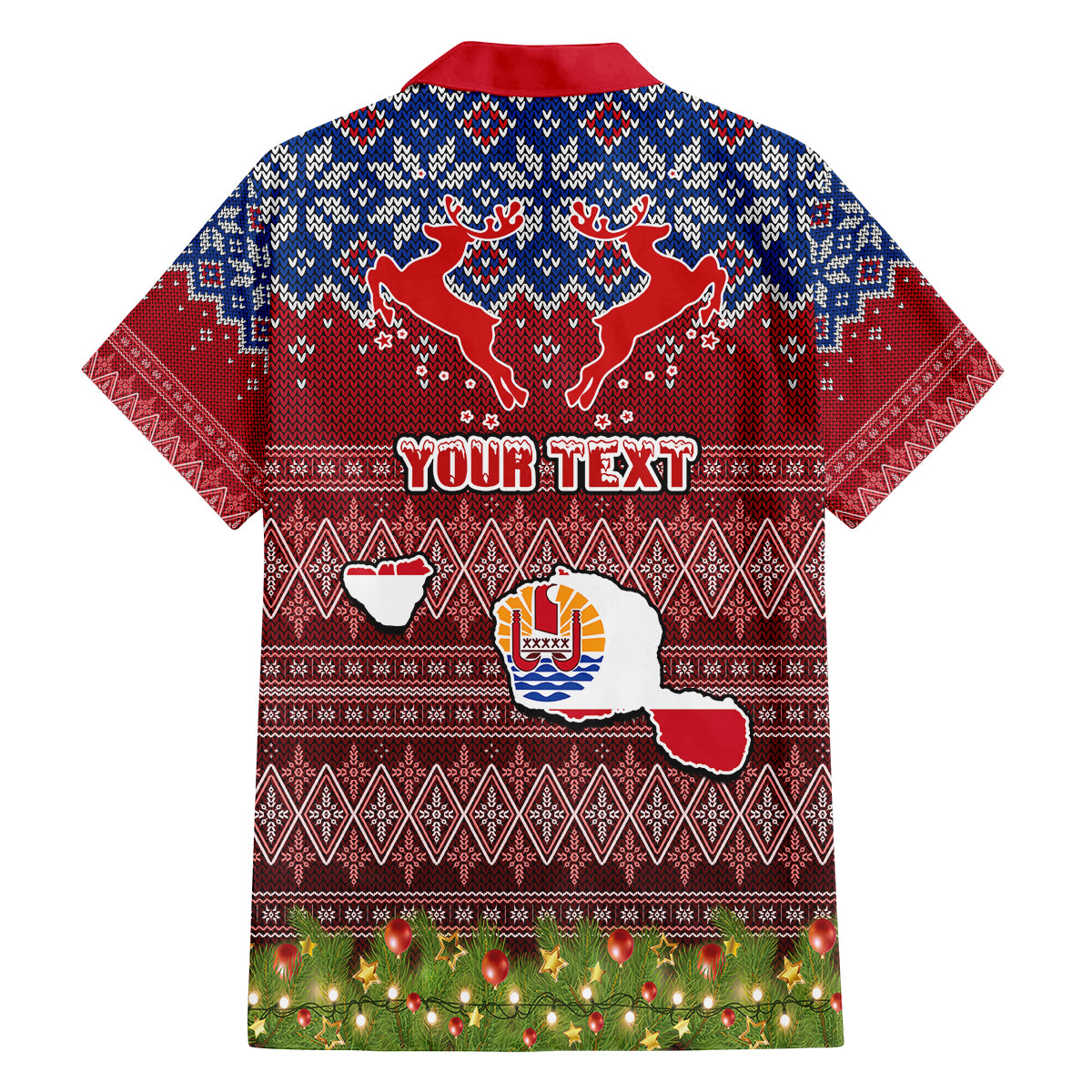 Personalised French Polynesia Christmas Family Matching Off Shoulder Short Dress and Hawaiian Shirt Coat of Arms and Map Beautiful Merry Xmas Snowflake LT03 - Polynesian Pride