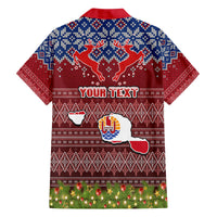 Personalised French Polynesia Christmas Family Matching Off Shoulder Short Dress and Hawaiian Shirt Coat of Arms and Map Beautiful Merry Xmas Snowflake LT03 - Polynesian Pride