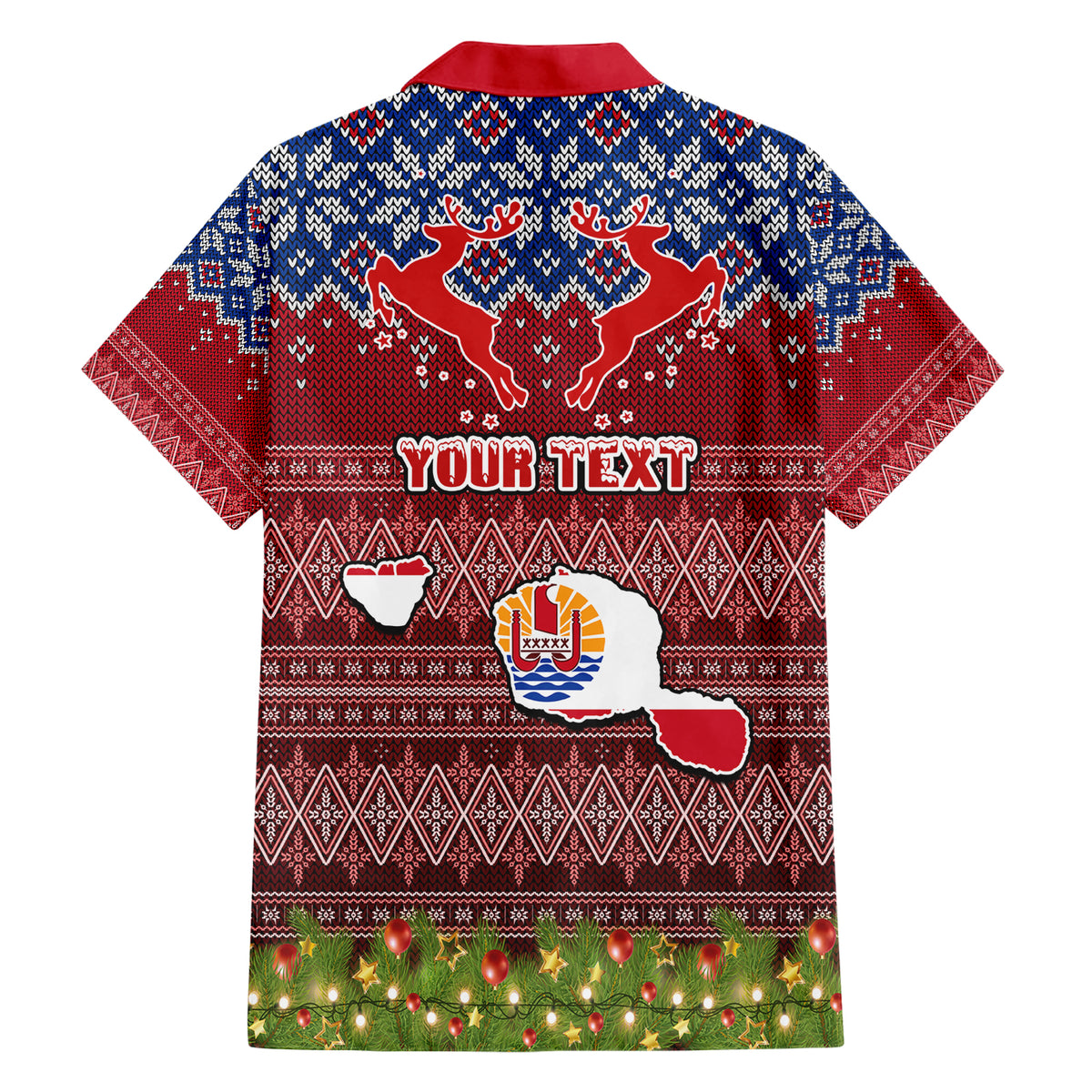 Personalised French Polynesia Christmas Family Matching Short Sleeve Bodycon Dress and Hawaiian Shirt Coat of Arms and Map Beautiful Merry Xmas Snowflake LT03 - Polynesian Pride