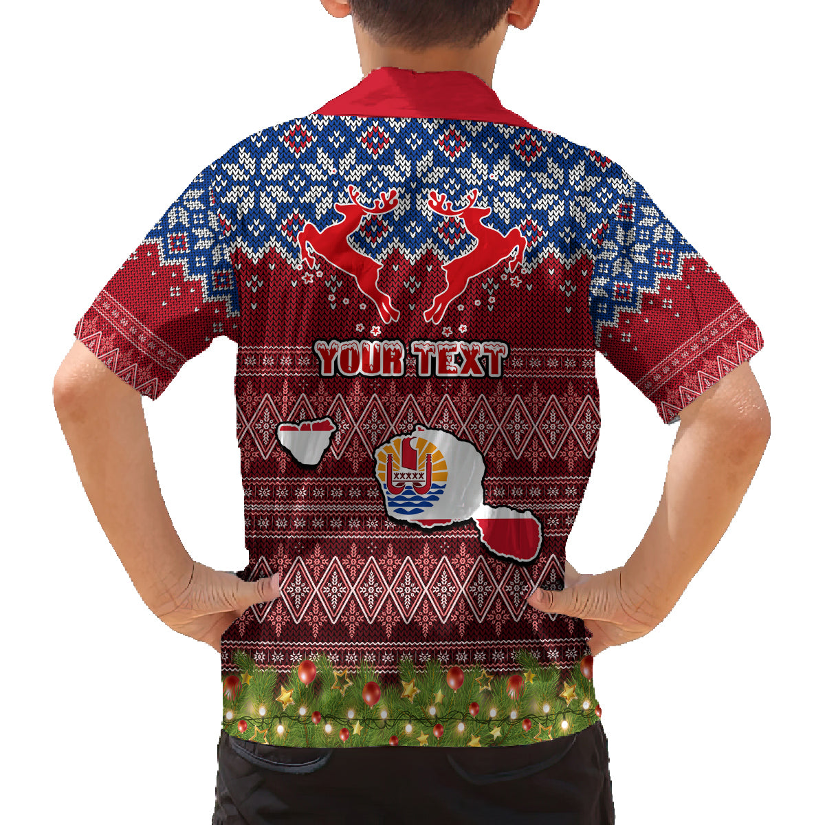 Personalised French Polynesia Christmas Family Matching Tank Maxi Dress and Hawaiian Shirt Coat of Arms and Map Beautiful Merry Xmas Snowflake LT03 - Polynesian Pride