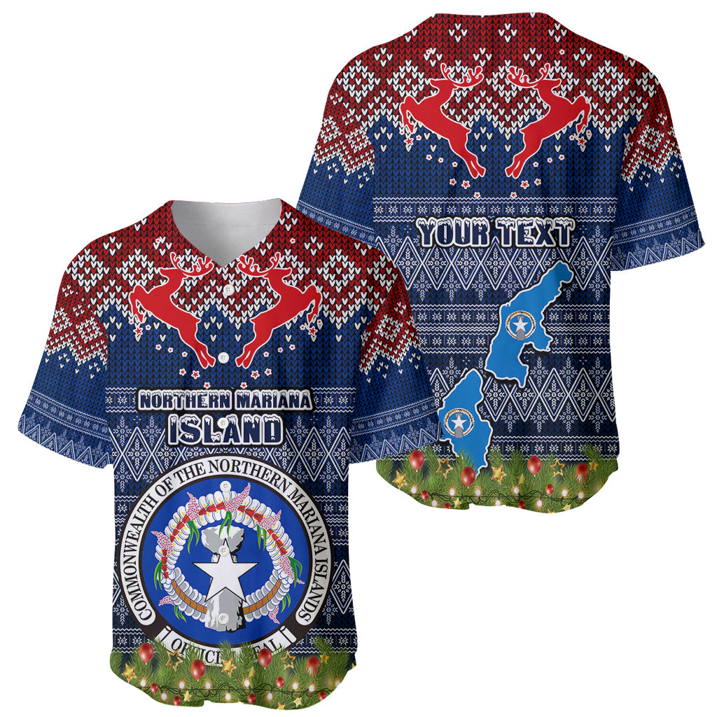 Personalised Northern Mariana Islands Christmas Baseball Jersey Coat of Arms and Map Beautiful Merry Xmas Snowflake LT03 - Polynesian Pride