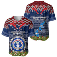 Personalised Northern Mariana Islands Christmas Baseball Jersey Coat of Arms and Map Beautiful Merry Xmas Snowflake LT03 - Polynesian Pride