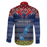 Personalised Northern Mariana Islands Christmas Family Matching Long Sleeve Bodycon Dress and Hawaiian Shirt Coat of Arms and Map Beautiful Merry Xmas Snowflake LT03 - Polynesian Pride