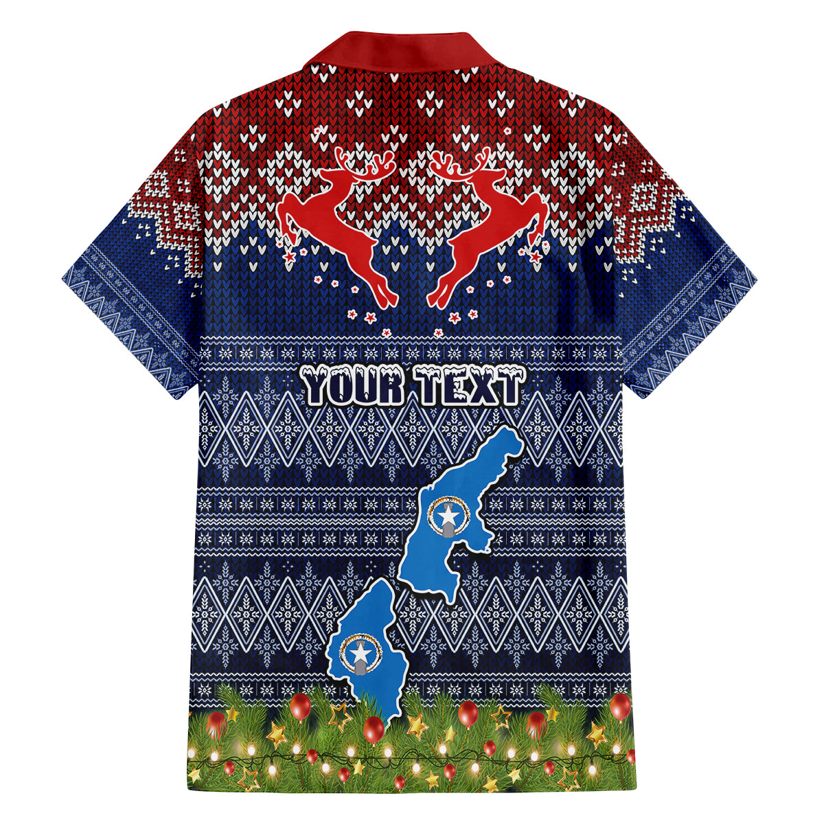 Personalised Northern Mariana Islands Christmas Family Matching Off Shoulder Short Dress and Hawaiian Shirt Coat of Arms and Map Beautiful Merry Xmas Snowflake LT03 - Polynesian Pride