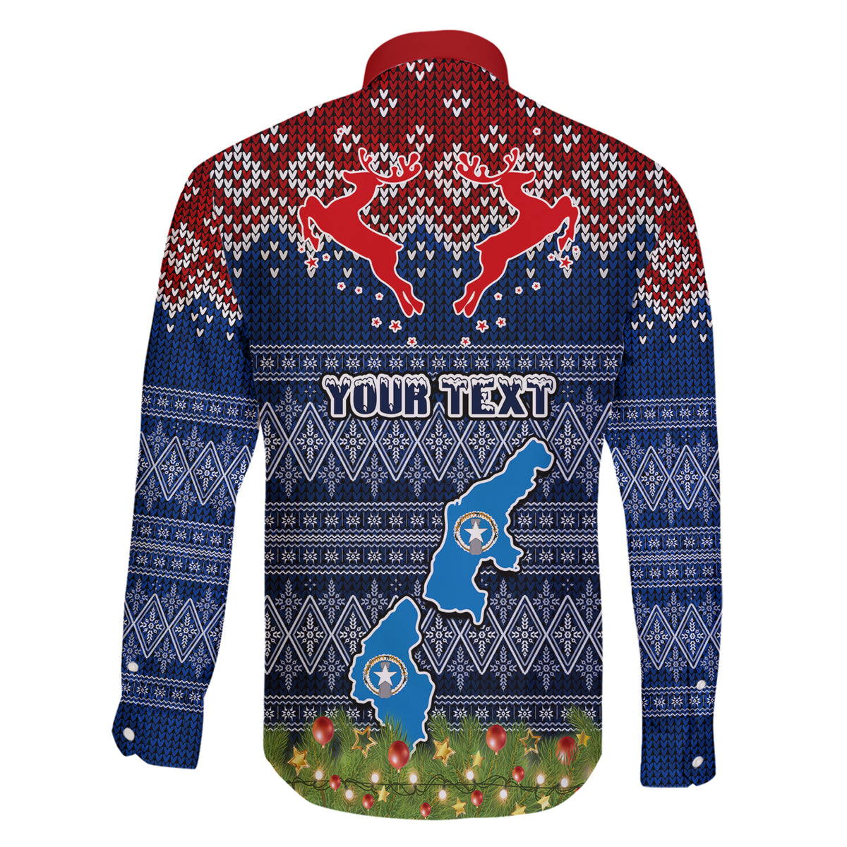 Personalised Northern Mariana Islands Christmas Family Matching Short Sleeve Bodycon Dress and Hawaiian Shirt Coat of Arms and Map Beautiful Merry Xmas Snowflake LT03 - Polynesian Pride