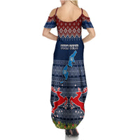 Personalised Northern Mariana Islands Christmas Family Matching Summer Maxi Dress and Hawaiian Shirt Coat of Arms and Map Beautiful Merry Xmas Snowflake LT03 - Polynesian Pride