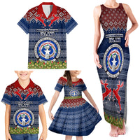 Personalised Northern Mariana Islands Christmas Family Matching Tank Maxi Dress and Hawaiian Shirt Coat of Arms and Map Beautiful Merry Xmas Snowflake LT03 - Polynesian Pride