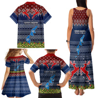 Personalised Northern Mariana Islands Christmas Family Matching Tank Maxi Dress and Hawaiian Shirt Coat of Arms and Map Beautiful Merry Xmas Snowflake LT03 - Polynesian Pride