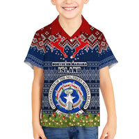 Personalised Northern Mariana Islands Christmas Kid Hawaiian Shirt Coat of Arms and Map Beautiful Merry Xmas Snowflake LT03 - Polynesian Pride