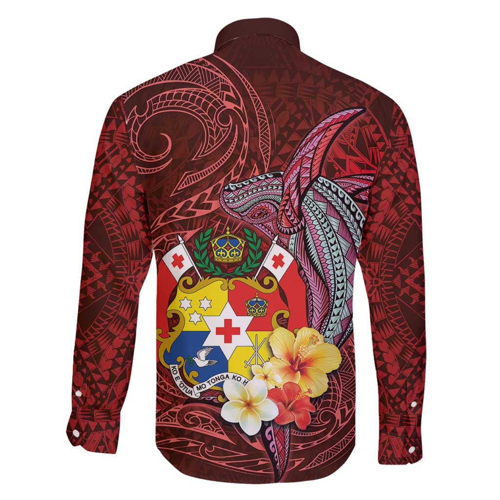 Tonga Humpback Whale Family Matching Puletasi and Hawaiian Shirt National Seal with Hibiscus and Polynesian Tattoo LT03 - Polynesian Pride